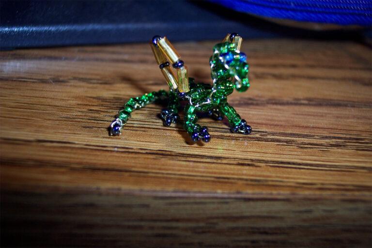 Green and Gold Bead Dragon